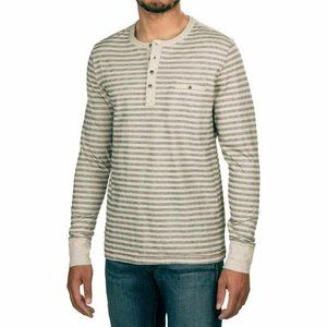 NWOT XL JEREMIAH Cillian Beige LS Striped Henley